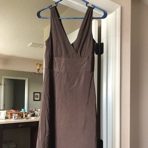 Brown, sleeveless dress